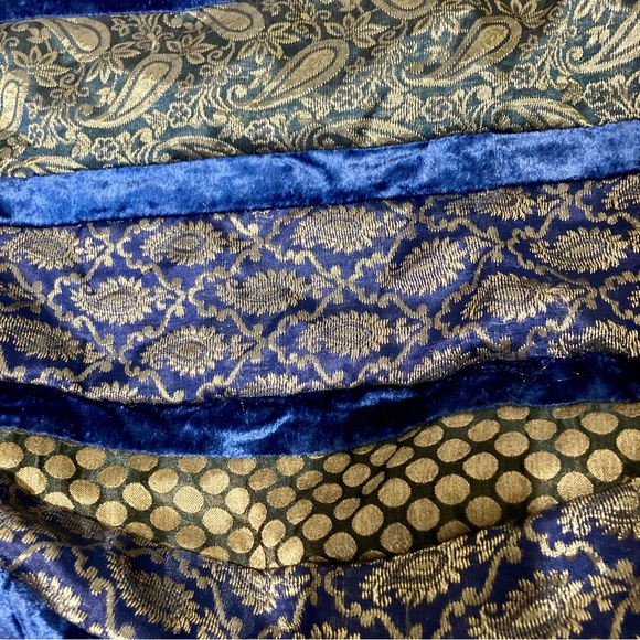 Floor Poof EYES OF INDIA Blue Gold Round BoHo Floor Throw Pillow Round 28 inches - Picture 6 of 16